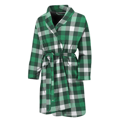 Saint Patrick's Day Stewart Plaid Print Men's Bathrobe
