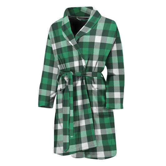 Saint Patrick's Day Stewart Plaid Print Men's Bathrobe