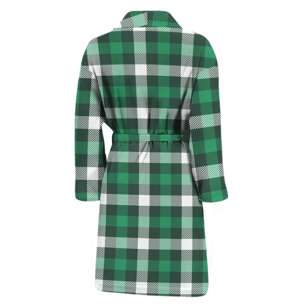 Saint Patrick's Day Stewart Plaid Print Men's Bathrobe