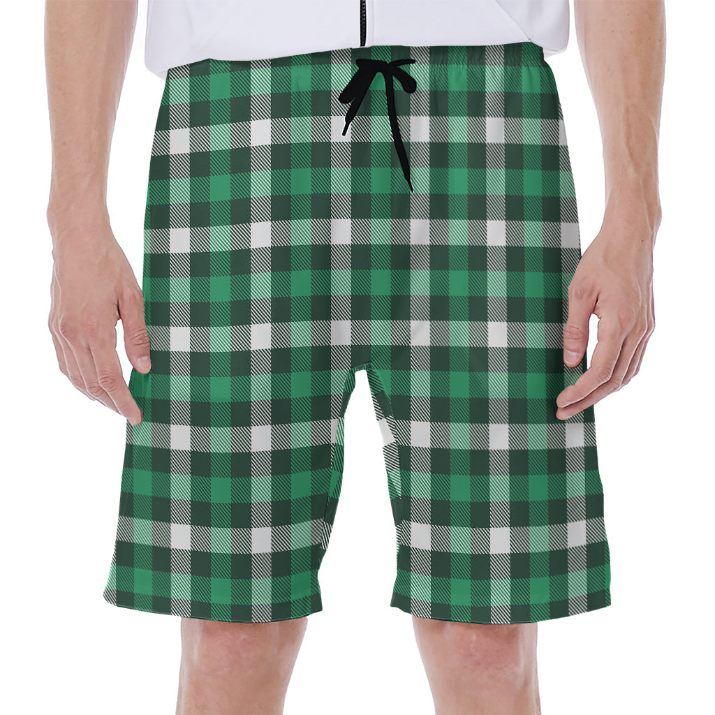 Saint Patrick's Day Stewart Plaid Print Men's Beach Shorts