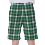 Saint Patrick's Day Stewart Plaid Print Men's Beach Shorts
