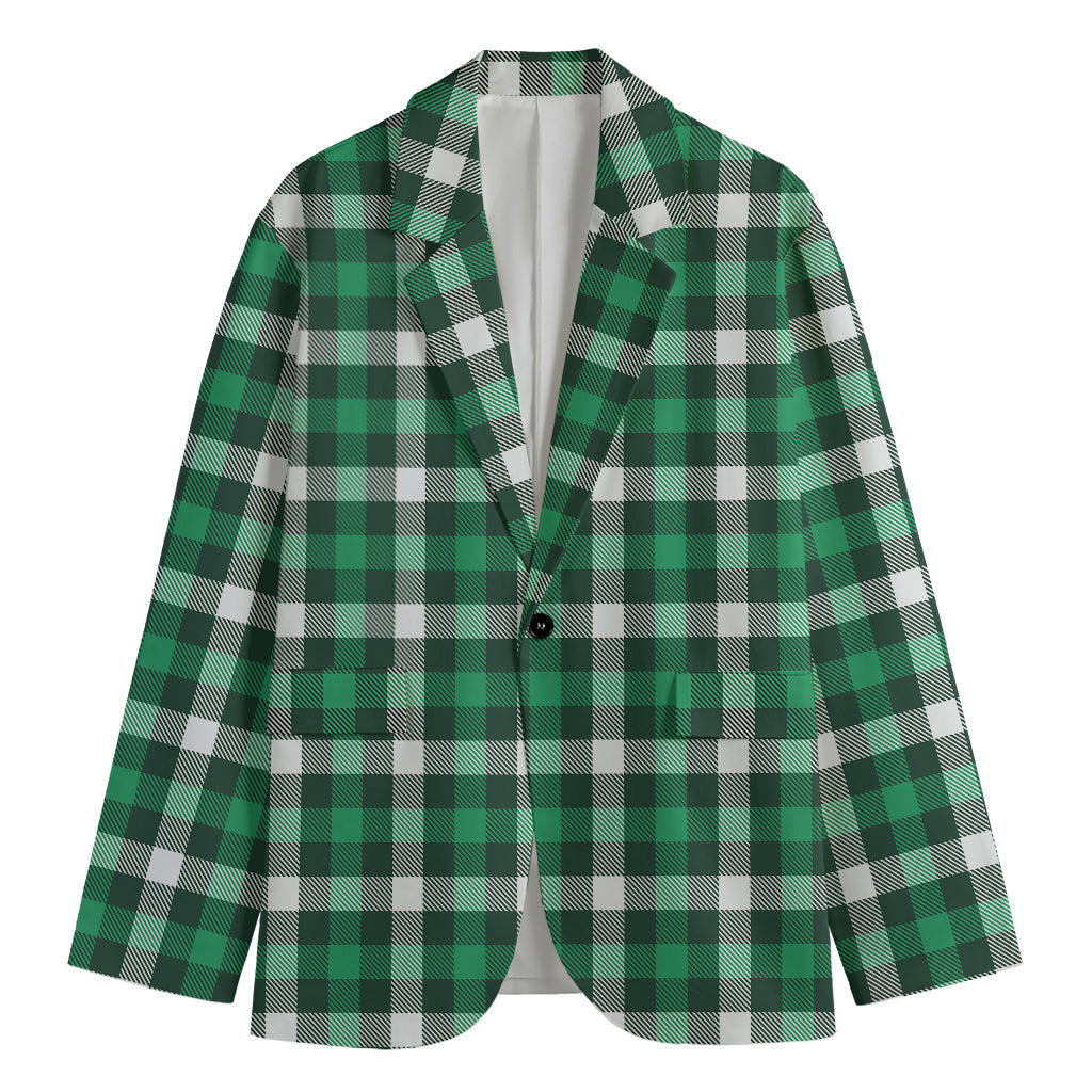 Saint Patrick's Day Stewart Plaid Print Men's Blazer