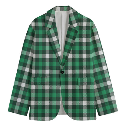 Saint Patrick's Day Stewart Plaid Print Men's Blazer