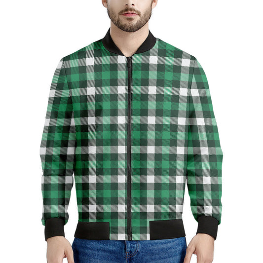 Saint Patrick's Day Stewart Plaid Print Men's Bomber Jacket