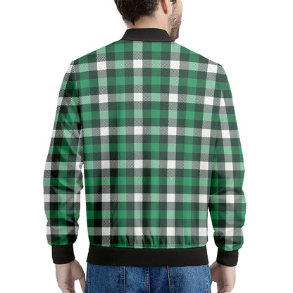 Saint Patrick's Day Stewart Plaid Print Men's Bomber Jacket