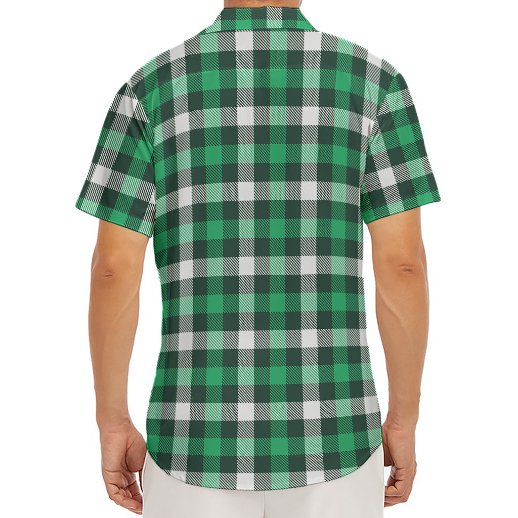 Saint Patrick's Day Stewart Plaid Print Men's Deep V-Neck Shirt