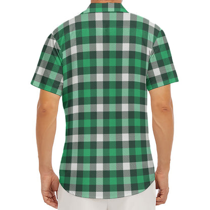 Saint Patrick's Day Stewart Plaid Print Men's Deep V-Neck Shirt