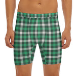 Saint Patrick's Day Stewart Plaid Print Men's Long Boxer Briefs