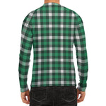 Saint Patrick's Day Stewart Plaid Print Men's Long Sleeve Rash Guard