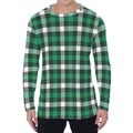 Saint Patrick's Day Stewart Plaid Print Men's Long Sleeve T-Shirt