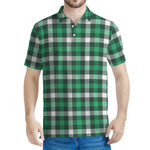 Saint Patrick's Day Stewart Plaid Print Men's Polo Shirt