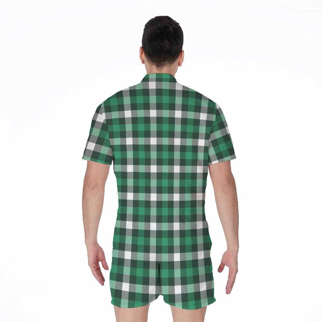 Saint Patrick's Day Stewart Plaid Print Men's Rompers