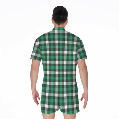 Saint Patrick's Day Stewart Plaid Print Men's Rompers