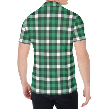 Saint Patrick's Day Stewart Plaid Print Men's Shirt