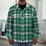 Saint Patrick's Day Stewart Plaid Print Men's Shirt Jacket