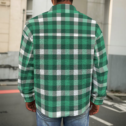 Saint Patrick's Day Stewart Plaid Print Men's Shirt Jacket