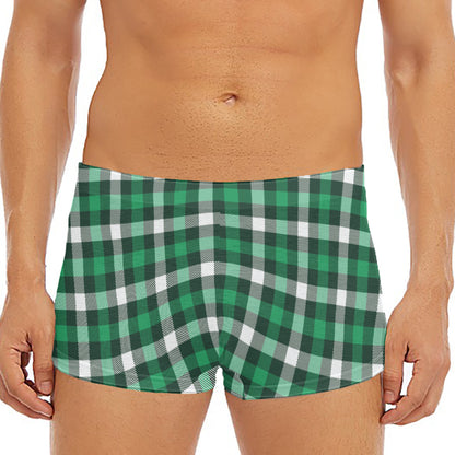 Saint Patrick's Day Stewart Plaid Print Men's Short Boxer Briefs