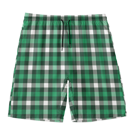 Saint Patrick's Day Stewart Plaid Print Men's Swim Trunks