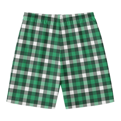 Saint Patrick's Day Stewart Plaid Print Men's Swim Trunks