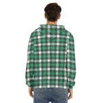 Saint Patrick's Day Stewart Plaid Print Men's Velvet Pullover Hoodie