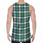 Saint Patrick's Day Stewart Plaid Print Men's Velvet Tank Top