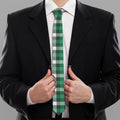 Saint Patrick's Day Stewart Plaid Print Necktie