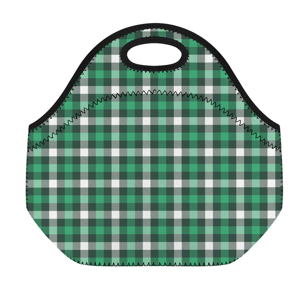 Saint Patrick's Day Stewart Plaid Print Neoprene Lunch Bag