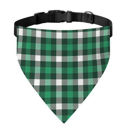 Saint Patrick's Day Stewart Plaid Print Over The Collar Dog Bandana