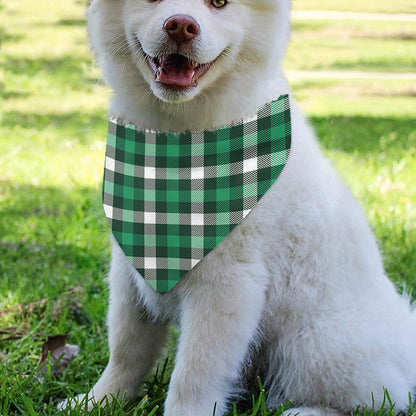 Saint Patrick's Day Stewart Plaid Print Over The Collar Dog Bandana