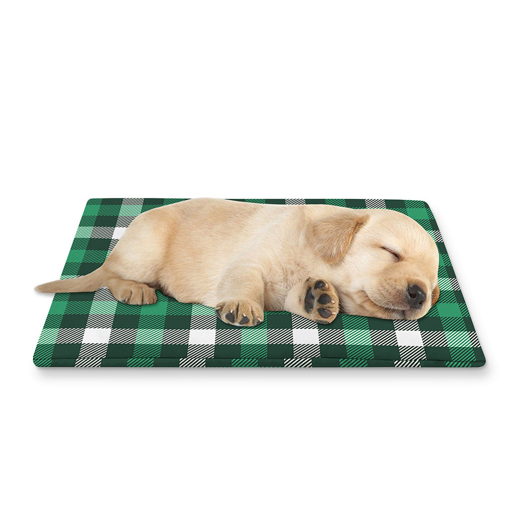 Saint Patrick's Day Stewart Plaid Print Pet Cooling Mat Cover