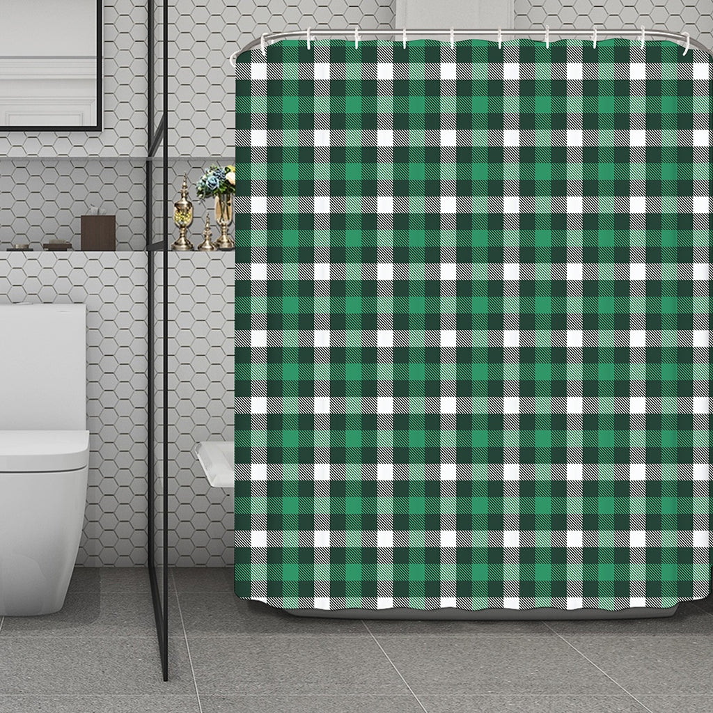 Saint Patrick's Day Stewart Plaid Print Polyester Shower Curtain