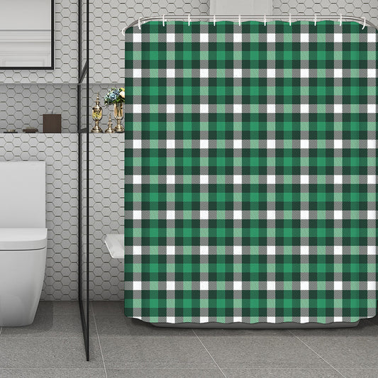 Saint Patrick's Day Stewart Plaid Print Polyester Shower Curtain