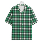 Saint Patrick's Day Stewart Plaid Print Rayon Hawaiian Shirt