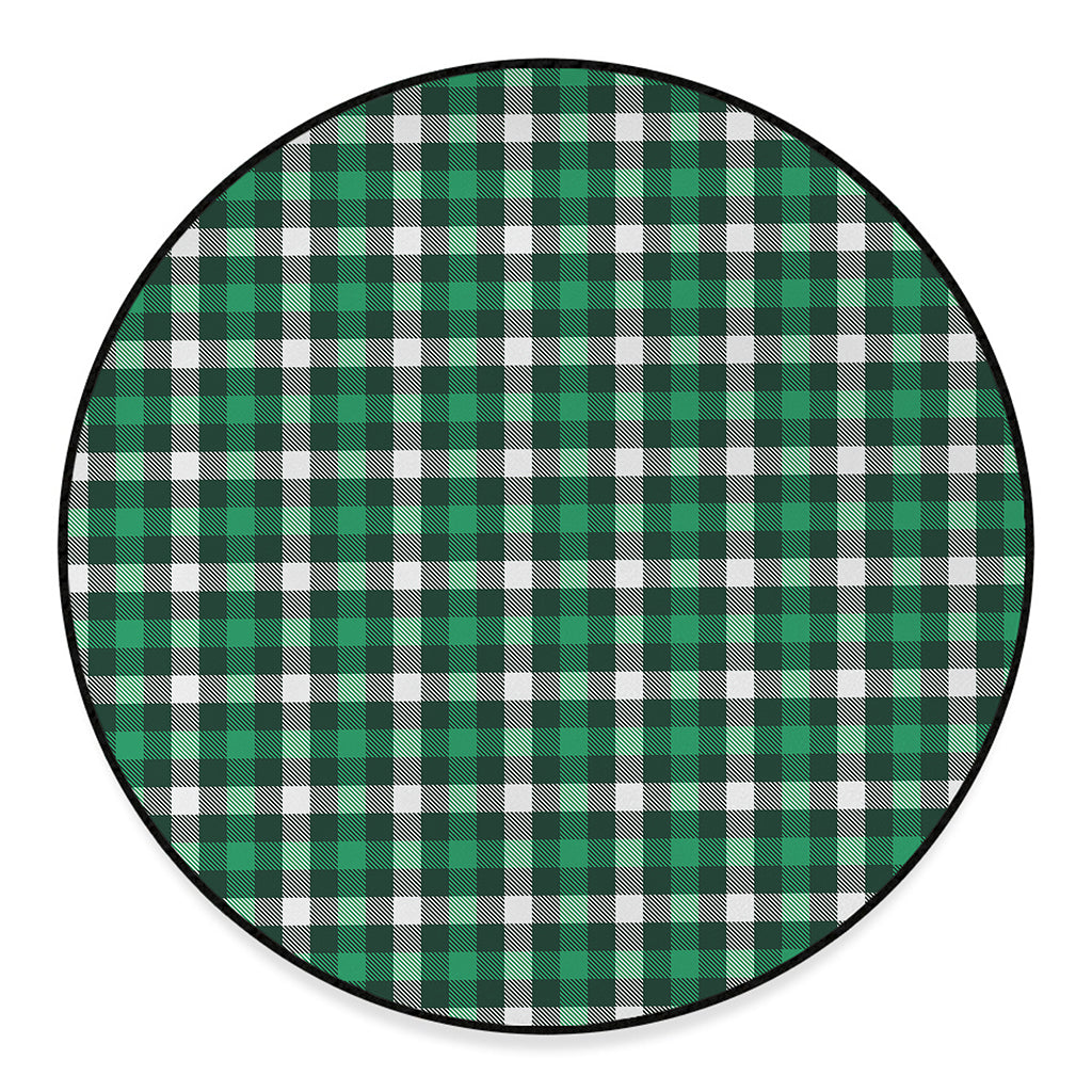 Saint Patrick's Day Stewart Plaid Print Round Floor Mat