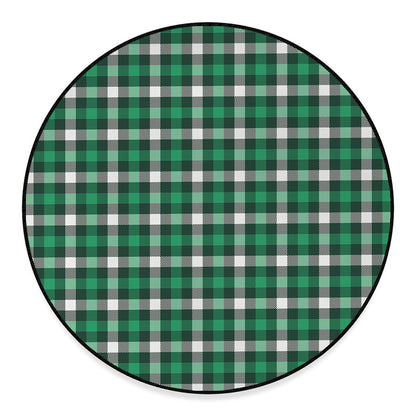 Saint Patrick's Day Stewart Plaid Print Round Floor Mat