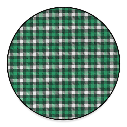 Saint Patrick's Day Stewart Plaid Print Round Floor Mat