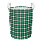 Saint Patrick's Day Stewart Plaid Print Round Laundry Basket