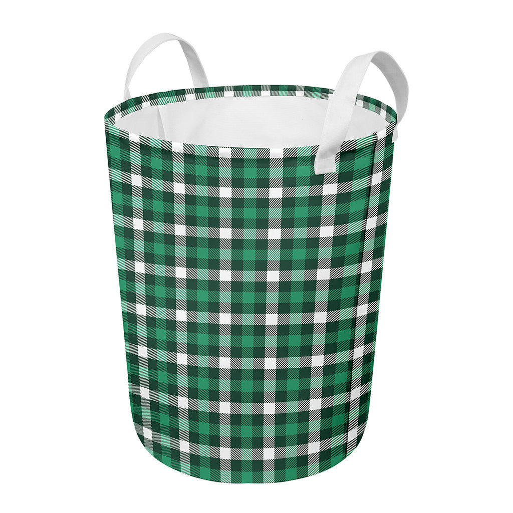 Saint Patrick's Day Stewart Plaid Print Round Laundry Basket