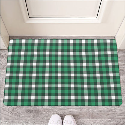 Saint Patrick's Day Stewart Plaid Print Rubber Doormat