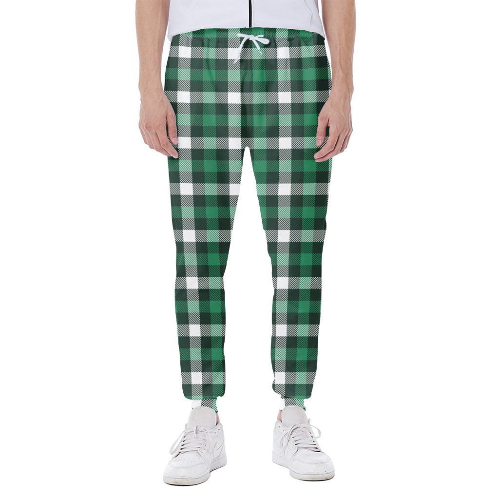 Saint Patrick's Day Stewart Plaid Print Scuba Joggers