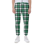 Saint Patrick's Day Stewart Plaid Print Scuba Joggers