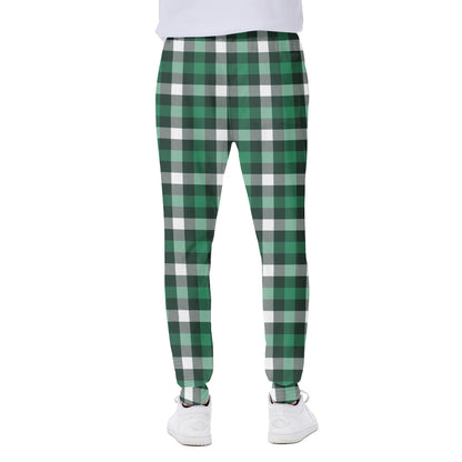 Saint Patrick's Day Stewart Plaid Print Scuba Joggers
