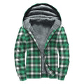 Saint Patrick's Day Stewart Plaid Print Sherpa Lined Zip Up Hoodie