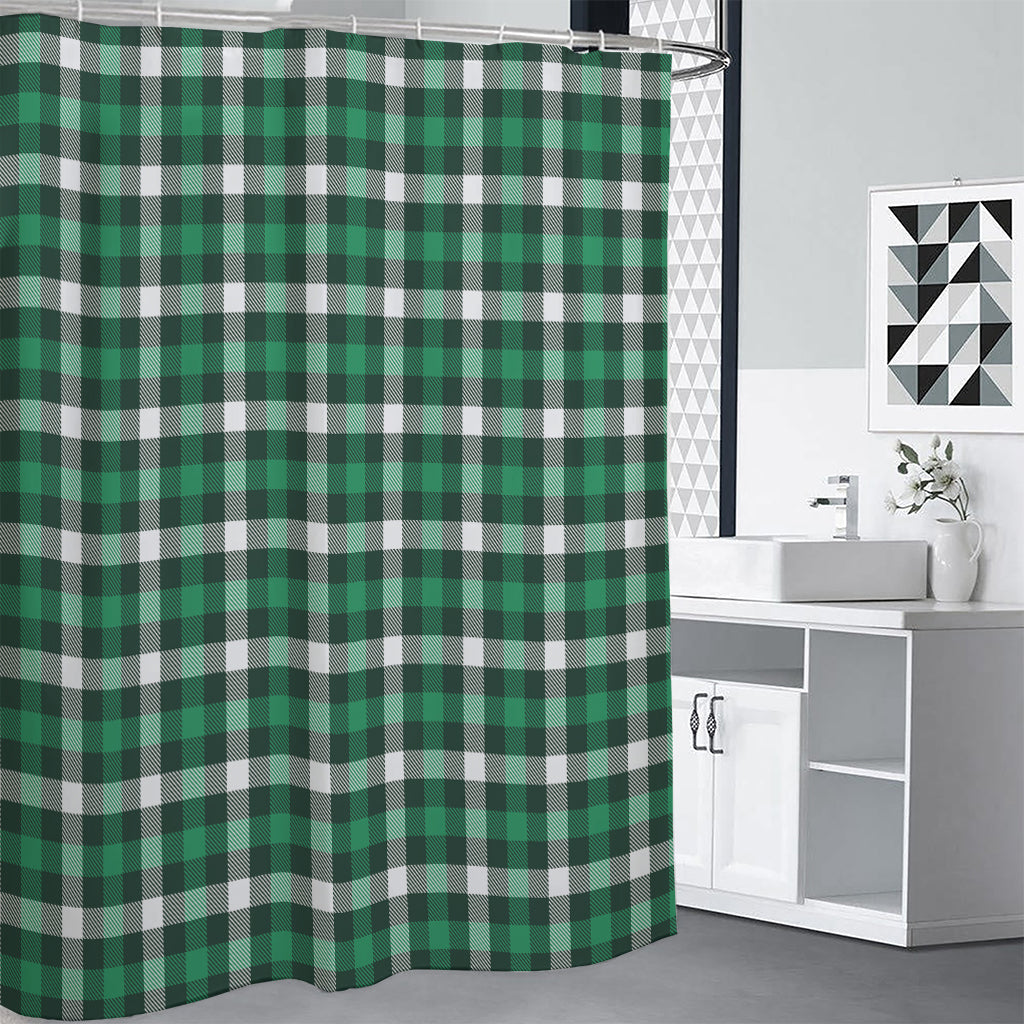 Saint Patrick's Day Stewart Plaid Print Shower Curtain