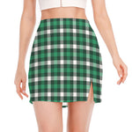 Saint Patrick's Day Stewart Plaid Print Side Slit Mini Skirt