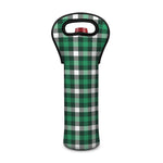 Saint Patrick's Day Stewart Plaid Print Single Neoprene Wine Tote