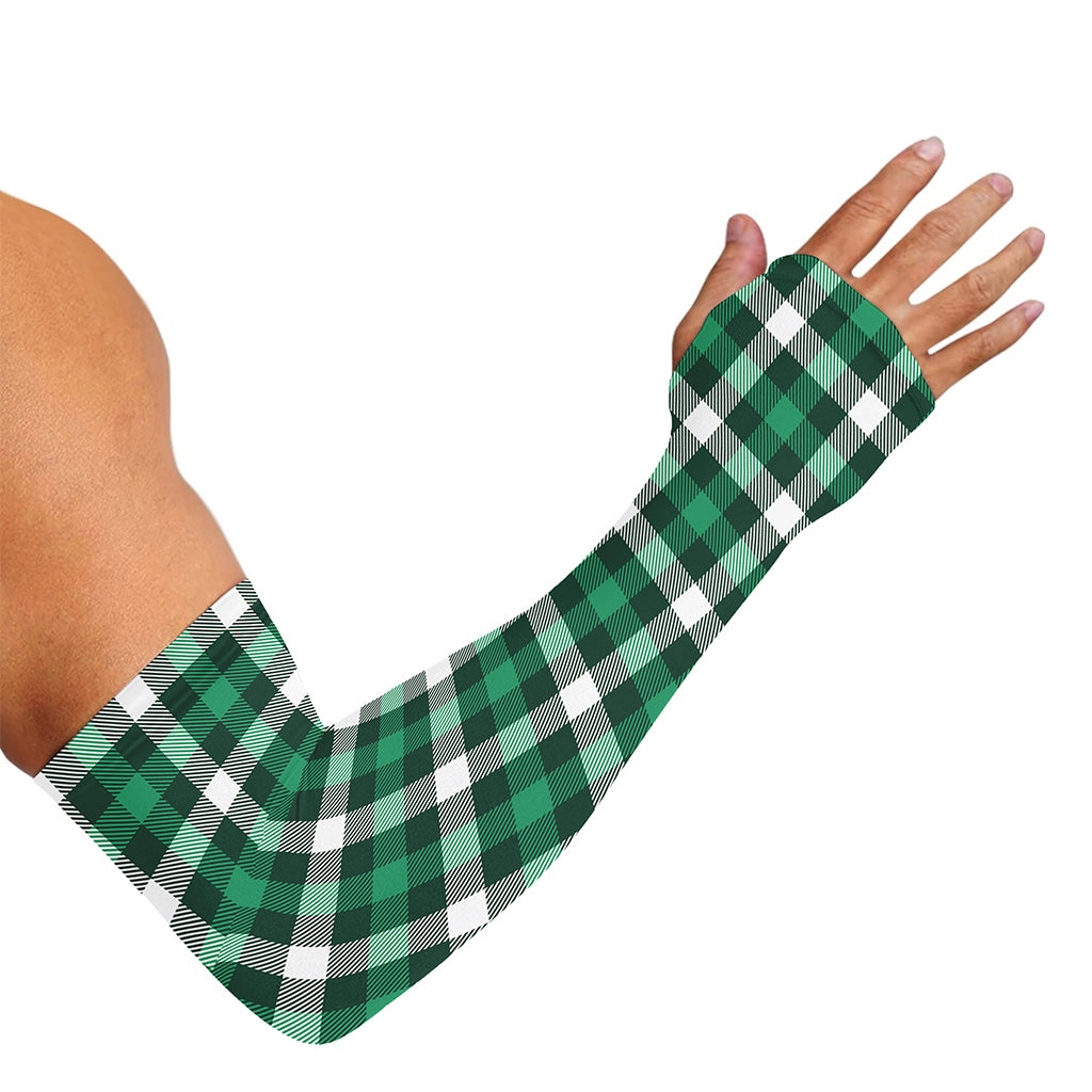Saint Patrick's Day Stewart Plaid Print Sun Protection Arm Sleeves