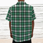 Saint Patrick's Day Stewart Plaid Print Textured Short Sleeve Shirt