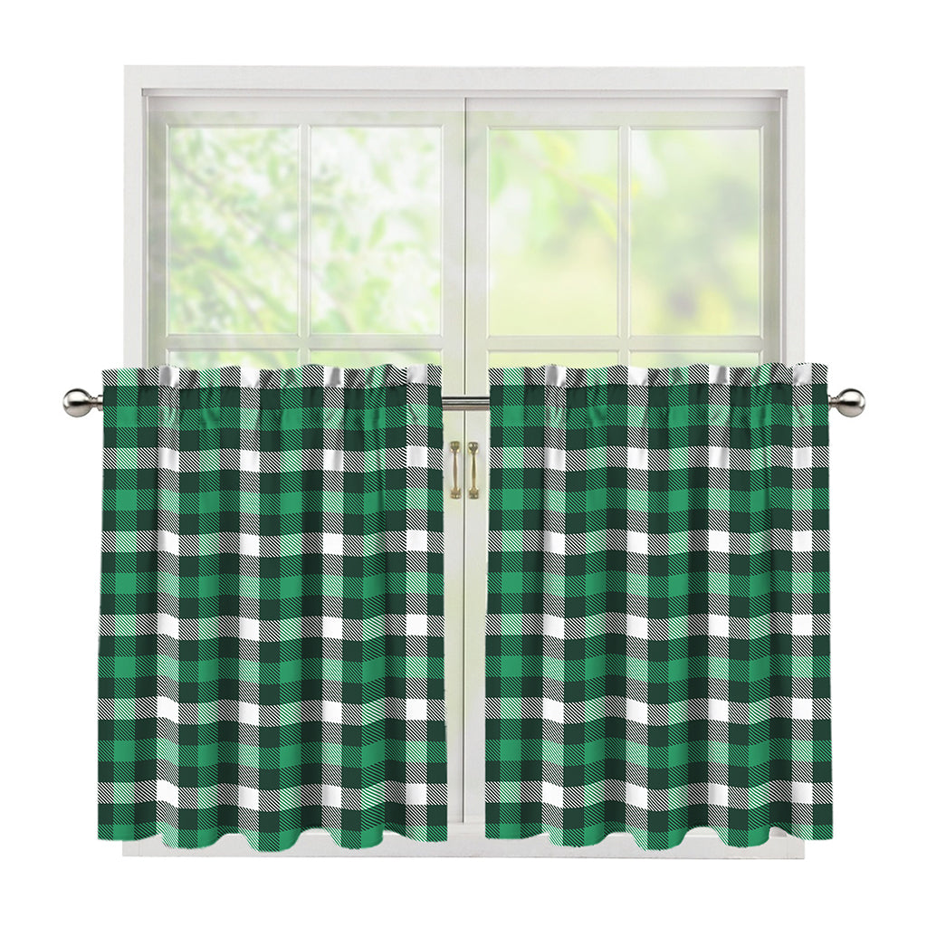 Saint Patrick's Day Stewart Plaid Print Tier Curtains