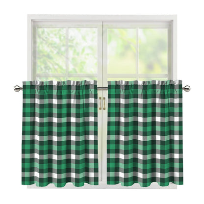 Saint Patrick's Day Stewart Plaid Print Tier Curtains